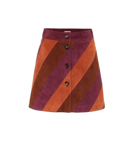 miu miu suede skirt|mini miu skirts.